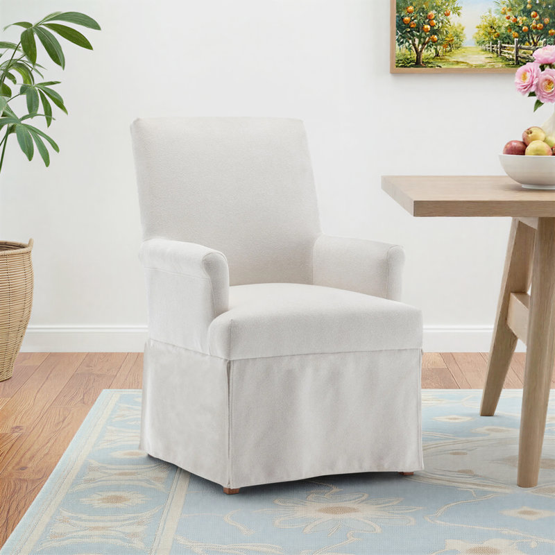 Betti 18.9'' H Upholstered Dining Chair, Cream Boucle
