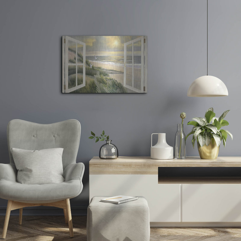«Morning Meditation with Windows» par Diane Romanello, art mural en métal, H 16 po x l 24 po