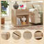 Ensemble de 3 meubles en rotin, style bohème bois : commode à 6 tiroirs (122 cm), commode haute (107 cm), table de chevet 1 tiroir (58 cm) avec station de recharge.-594479775