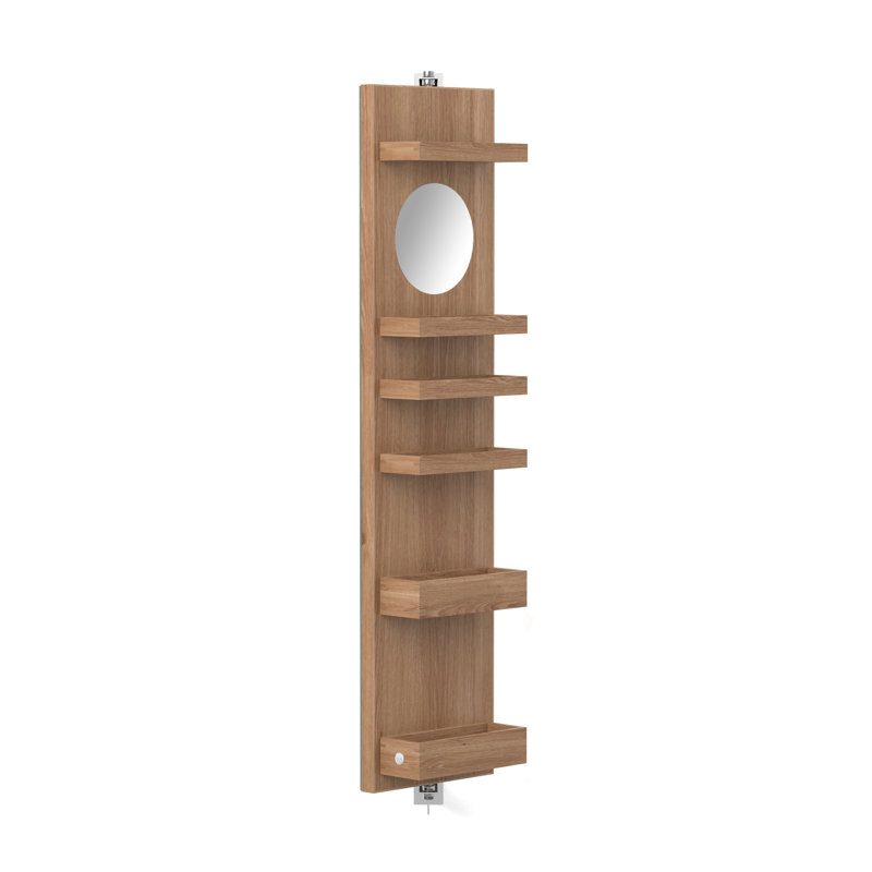 Cosmos Solid Wood Wall Bathroom Shelves, Natural Oak