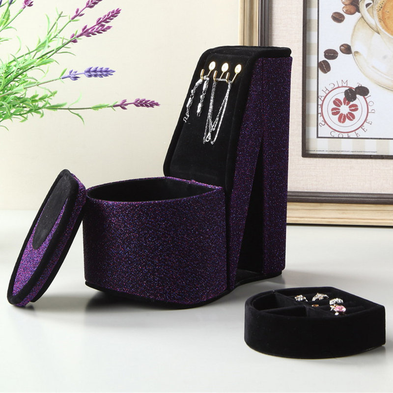 Boîte à bijoux à talon haut, Mauve