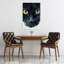 Chat noir captivant, art mural contemporain-129147720