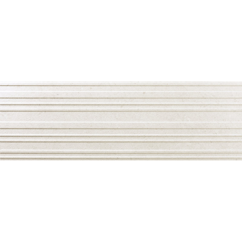Ageless Perla Chanel 12" x 35" Ceramic Stone Look Wall Tile, White