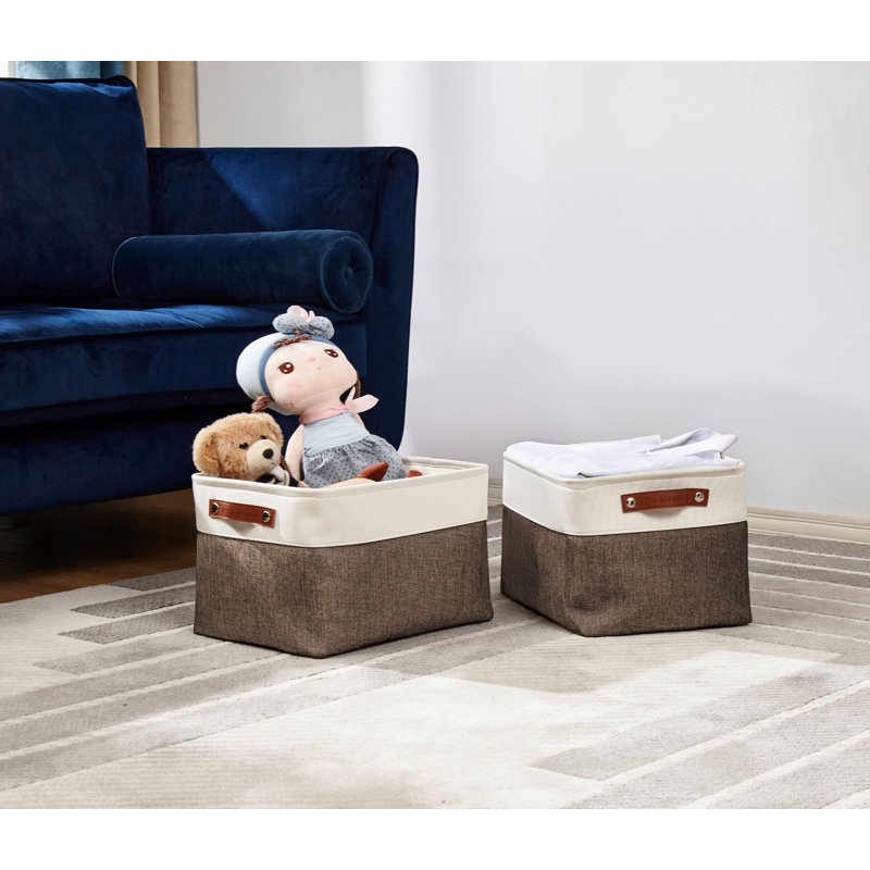 Bac en tissu, Blanc/gris, 4