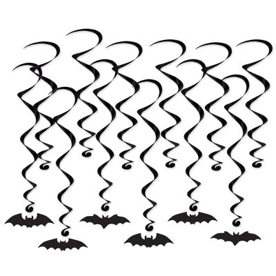 Halloween Bat Silhouette Whirls