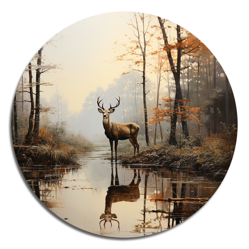 Gregorey - animaux, art en métal rond, H 36 po x l 36 po