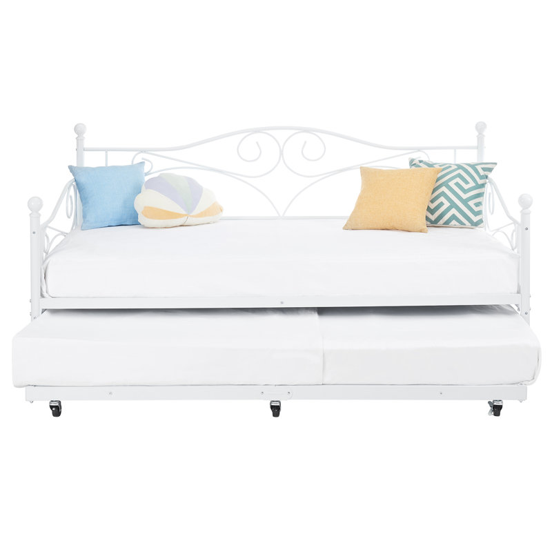 Lit de jour simple avec couchette Korecky, Blanc