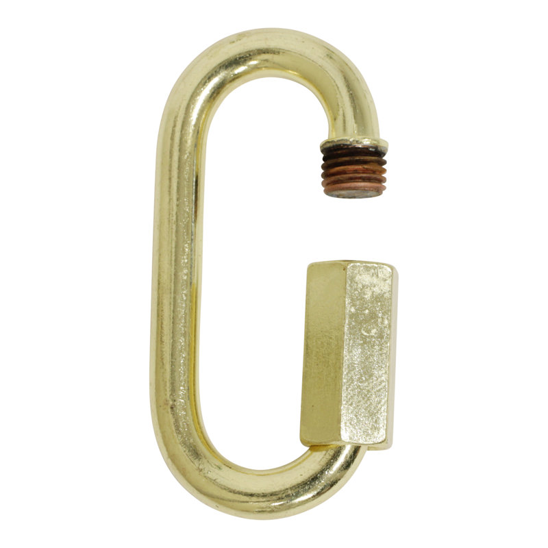 Threaded Screw Lock Quicklink (2 Pack), 2.28" H x 1.06" W x 0.24" D, Light Gold