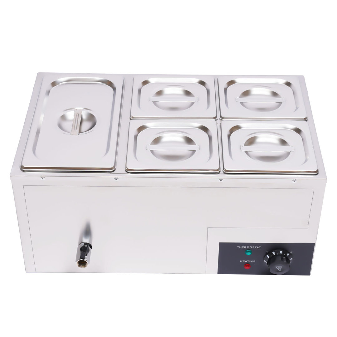 5-Pan Stainless Steel Countertop Chafing Dish Food Warmer The Party Aisle™