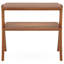 Table d'appoint 25,2 po en noyer étroit - table de bout à 2 niveaux pour petite maison de ferme avec pieds en bois massif, table d'appoint mince pour le salon, la chambre à coucher ou le vestibule, meuble peu encombrant avec tablette de rangement