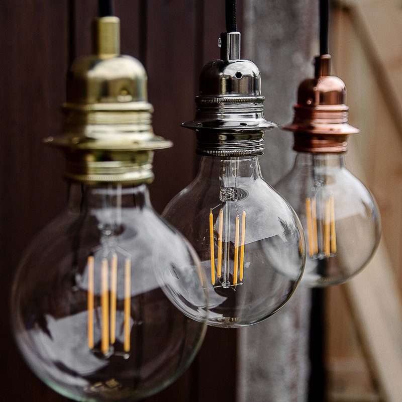 Aaden 3 - Light Bulb Pendant, Nickel