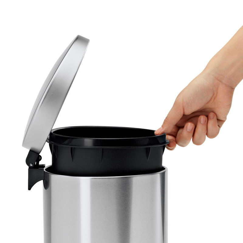 Simplehuman 6L Semi-Round Bathroom Pedal Bin, Brushed Stainless Steel