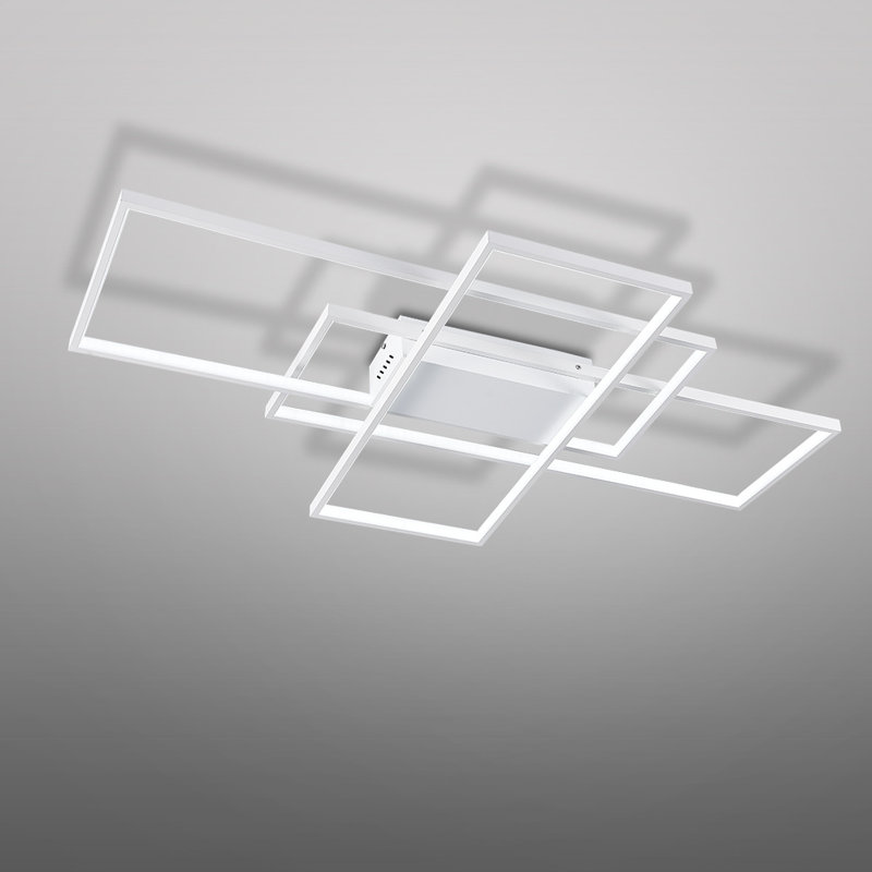 Raffa 3-Light LED Semi Flush Mount, 9cm H x 90cm W x 50cm D, White