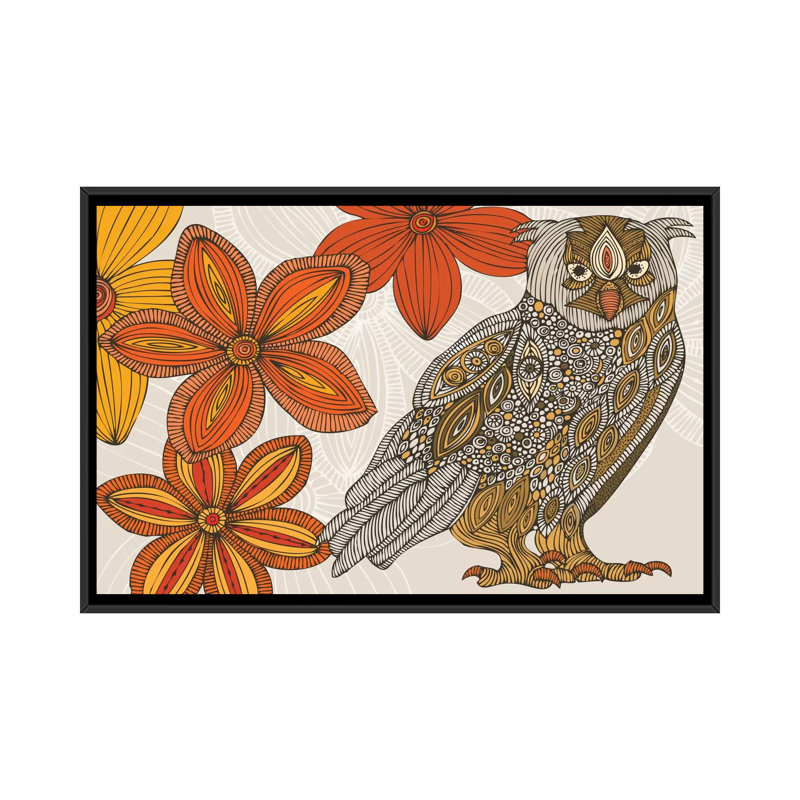 « matt the hibou », impression sur toile tendue, H 18 po x l 26 po x P 1,5 po, Toile avec cadre noir
