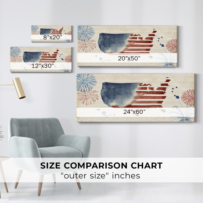 «Fourth of juillet Collection C», reproduction sur toile, H 24 po x l 60 po x P 1,5 po