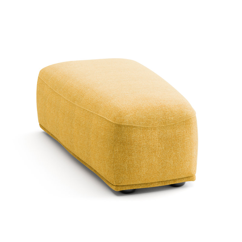 Aukeem Upholstered Ottoman, Yellow Chenille