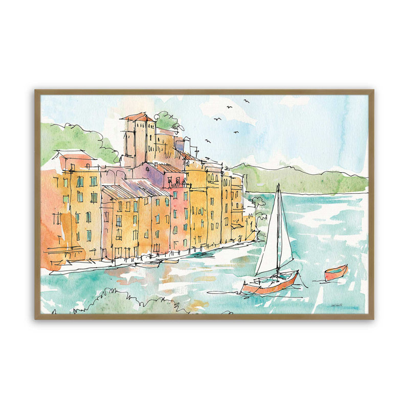 «Sails On The Waterfront», H 17,25 po x l 21,25 po, Cadre doré brossé