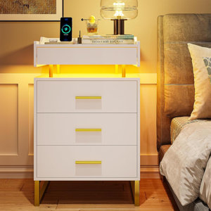 Novaly Solid + Manufactured Wood Nightstand