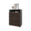 Commode 4 tiroirs en noyer teinté avec tablette ouverte