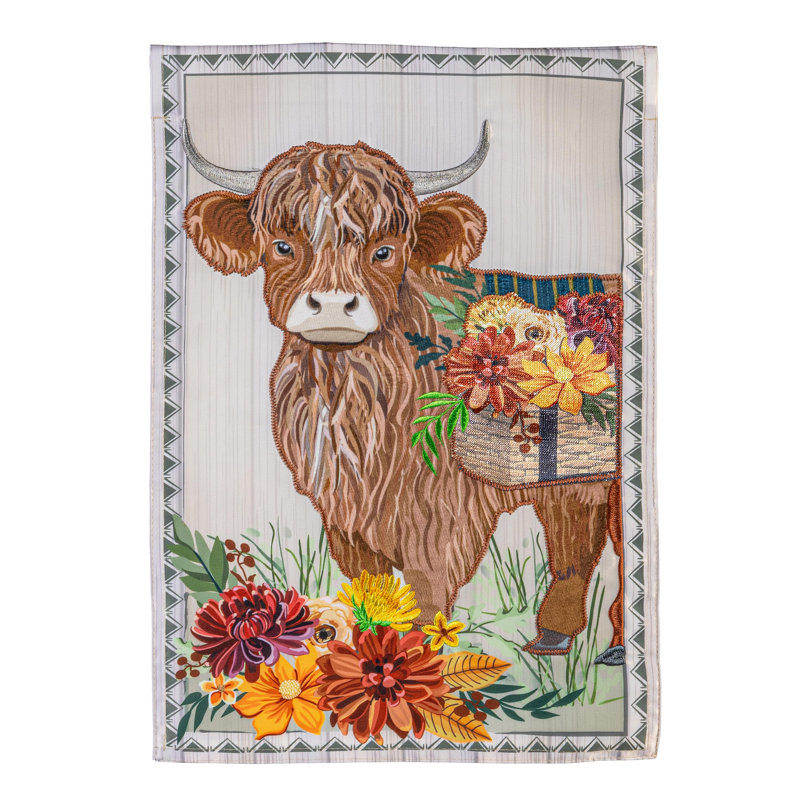 Drapeau de jardin Highland Cow Fall