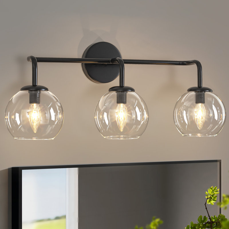 3-light Globe Glass Vanity Light
