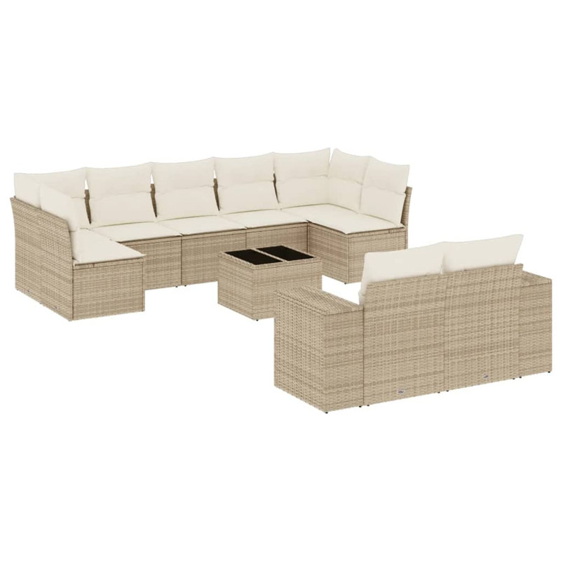 Ensemble de canapé de jardin en rotin poly 10 pièces Vidaxl