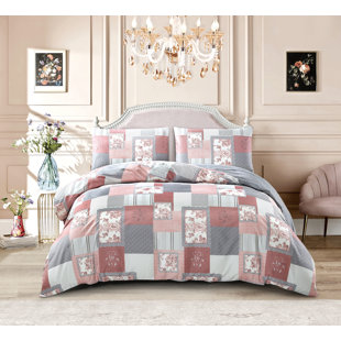 Complete Bedding Set Cotton Rich Printed Duvet Cover Fitted Sheet & Pillowcases Soft Breathable Easy Care