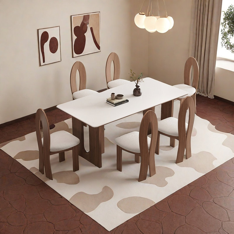 Ensemble de table de salle à manger bi-matière, H 29,52 po x L 55,11 po x l 31,49 po