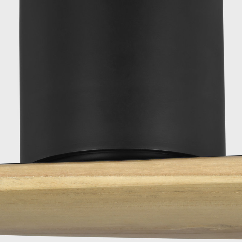  Plank Smart 72 Hugger Indoor Ceiling Fan with Natural Honey blades and Handheld Remote, Natural Honey, Midnight Black