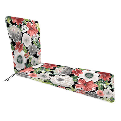 74" x 22" Outdoor Chaise Lounge Cushion with Ties and Loop