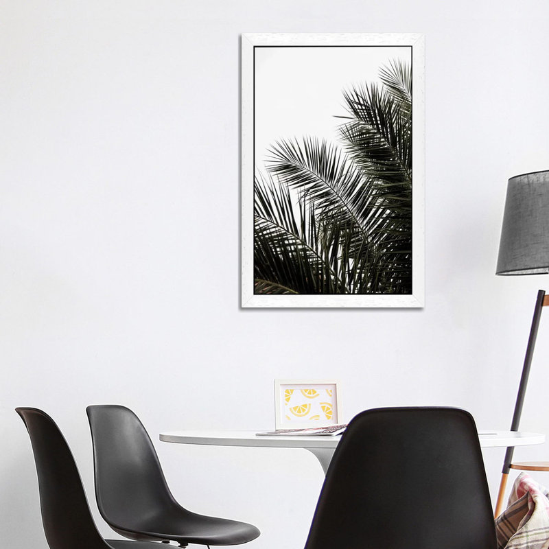 Palm Leaves III by Mareike Böhmer - Floater Frame Print on Canvas, White, 152.5 cm H x 101.5 cm W