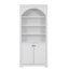 Bibliothèque cintrée moderne de style Mid-Century de 180 cm (70,8 po) avec éclairage DEL, étagère réglable à 3 niveaux et armoire de rangement, blanc pur-1978608345