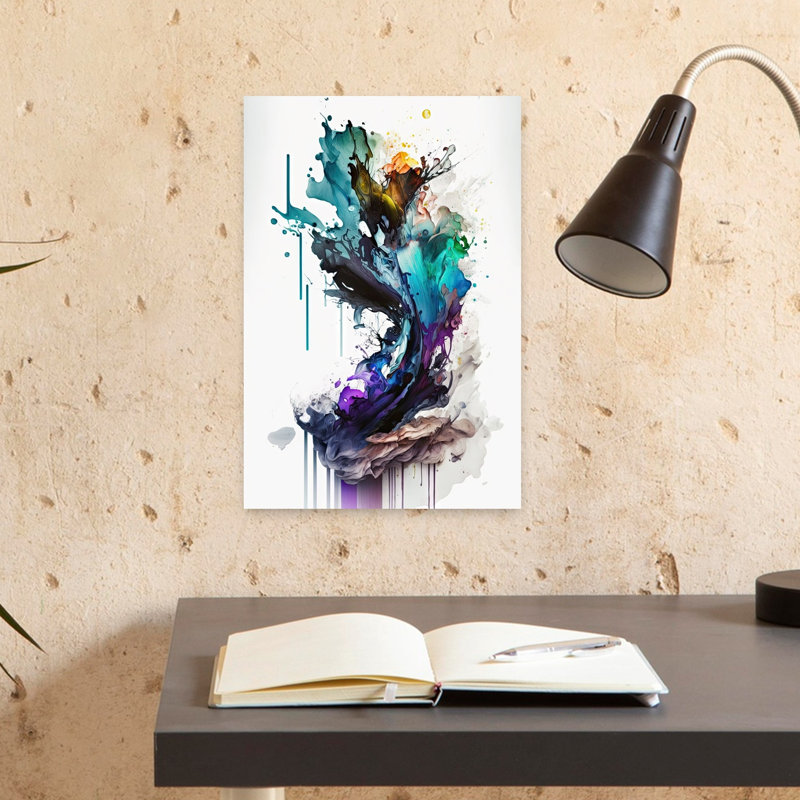 Dynamic Color Burst Abstract Colorful Ethereal Wall Art Print by Mauro - Wrapped Canvas Print, 45.72cm H x 30.48cm W