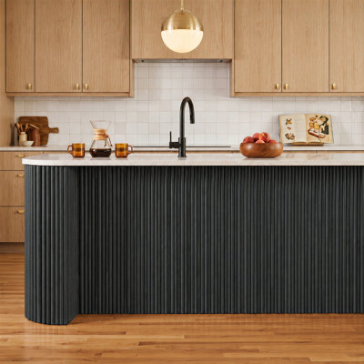 84.4" x 42" Flexible Fluted Semi-Circle Acoustic Wall paneling for Interior Wall Décor (24.64 Sq.ft./Case)
