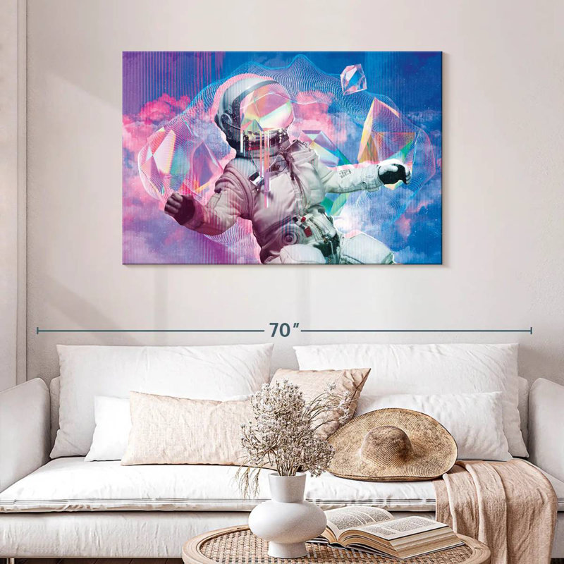 Oberle Retro Floating Astronaut, 30" H x 45" W