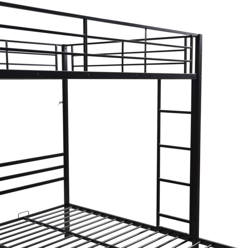 Triple lit superposé avec échelle verticale, structure en métal et rails de sécurité pour une efficacité maximale de l'espace