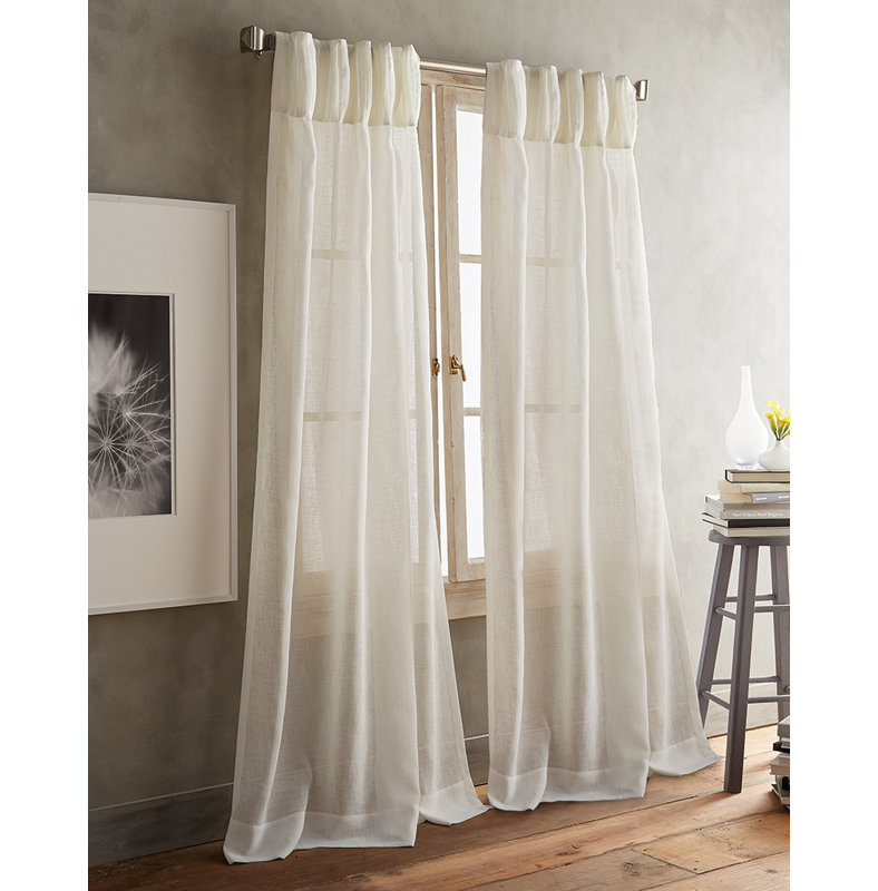 Paire de rideaux transparents avec passe-tringle Paradox, l 50 po x L 63 po, Argent