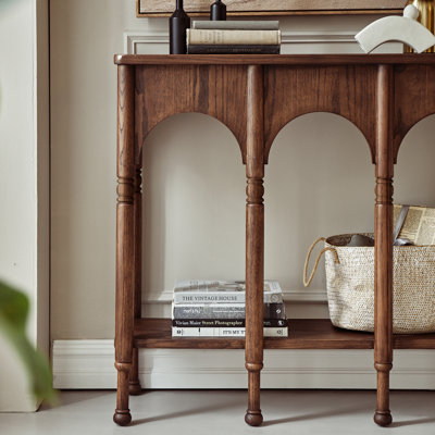 Solid Wood Console Table with Storage