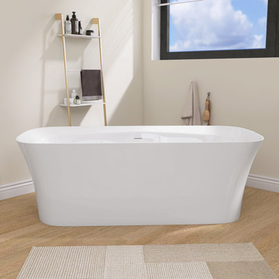 67'' x 30.7'' Freestanding Soaking Acrylic Bathtub