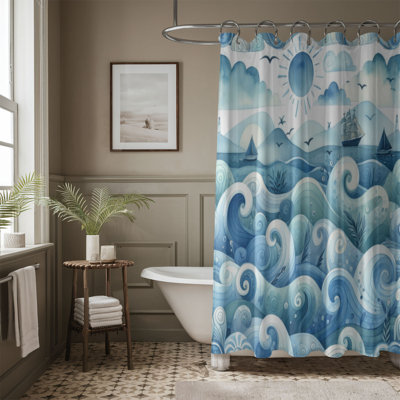 Dalani Ocean Blues - 1 Piece Standard Shower Curtain