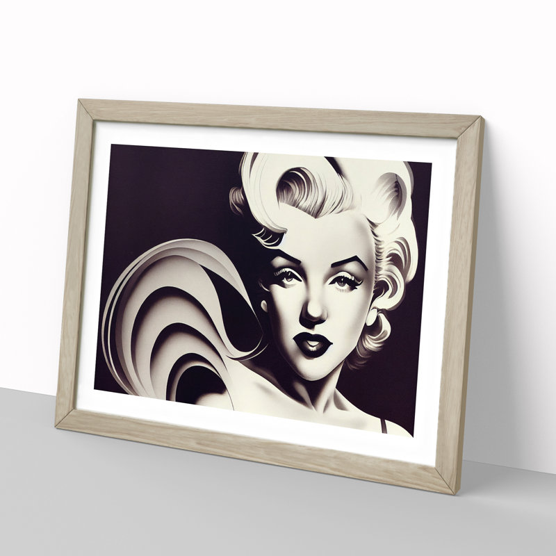 Bombshell Woman - Single Picture Frame Print, 46cm H x 64cm W x 2cm D, Oak Framed