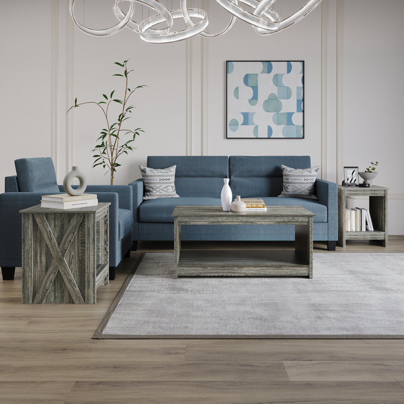 Ensemble de tables basses 3 pièces Modern, Gris foncé