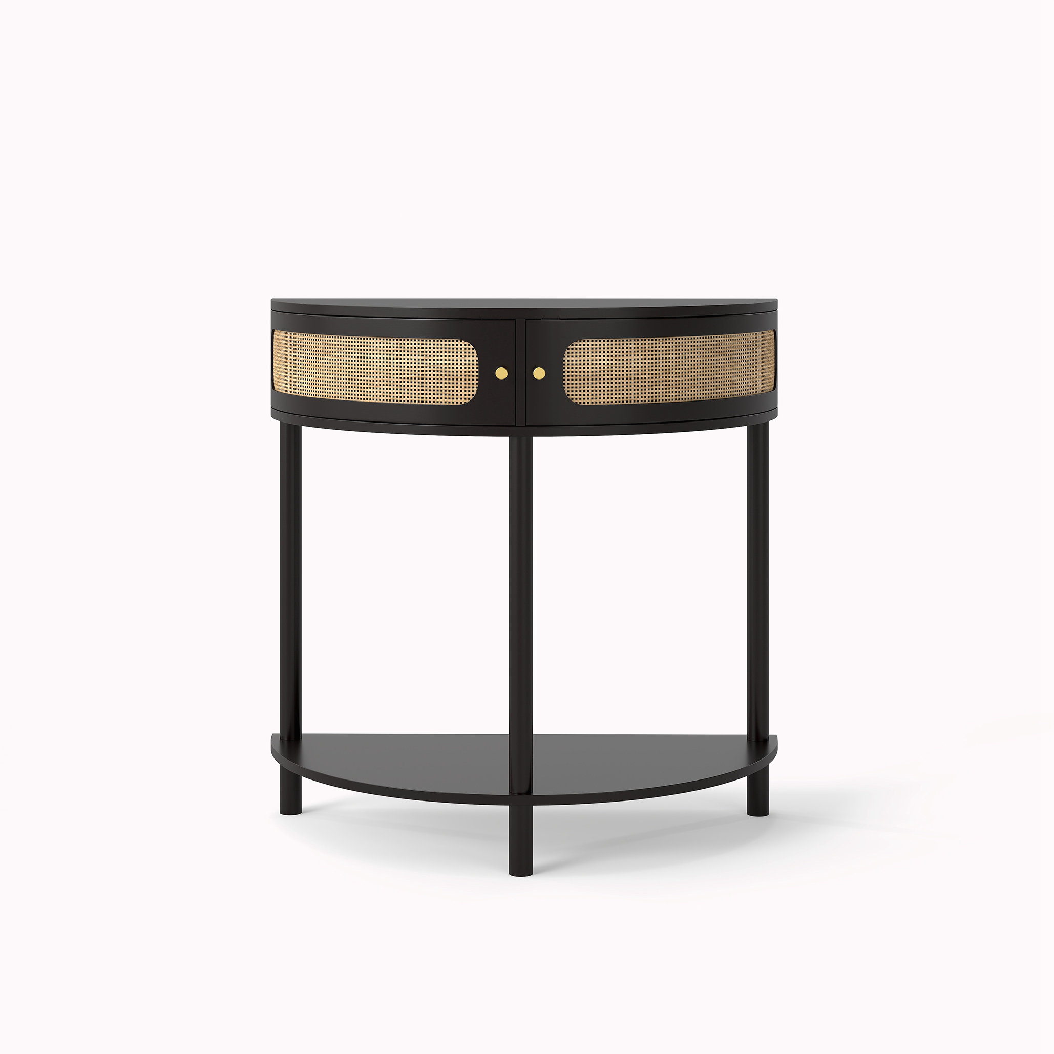 Dakota Fields Entryway Console Table with 2 Rattan Storage Cabinet ...
