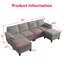 Ensemble de canapé modulaire en chenille de 102 pouces, canapé Cloud en forme de U avec repose-pieds de rangement, combinaison de canapé de salon bricolage-1960101001
