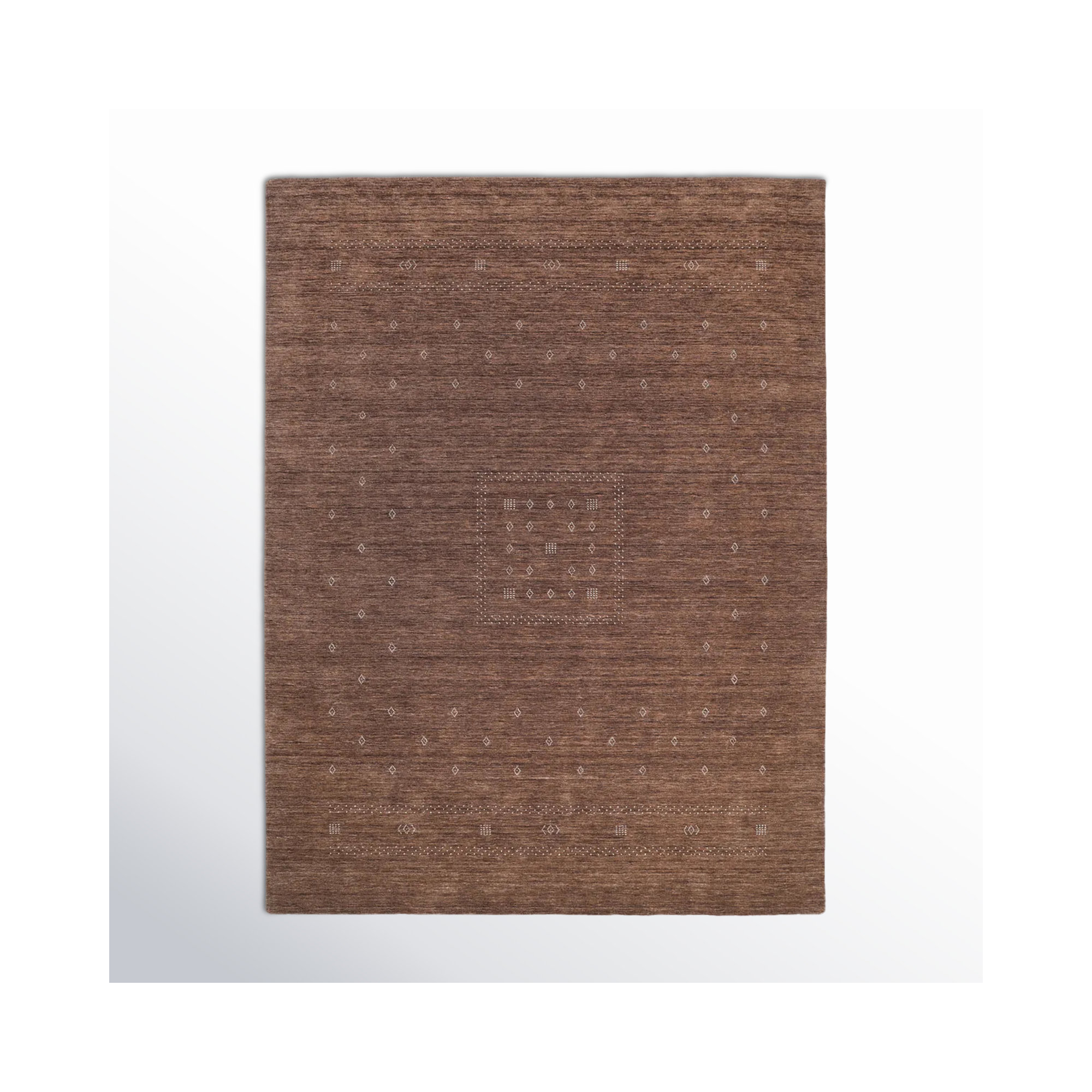 Simi Hand Knotted Cotton/Wool Southwestern Area Rug, Rectangle 3' x 5', Dark Brown