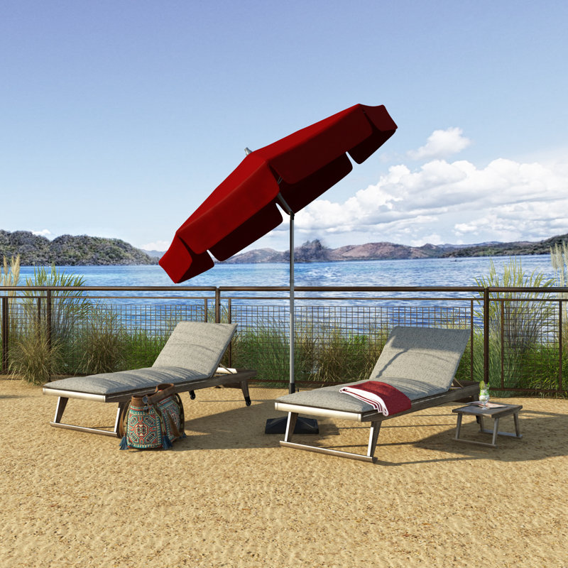 Parasol de marché 7 pi 1 po Sneed, Brique - polyester