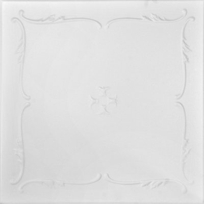 Carreau de plafond en polystyrène collé 1,6 pi x 1,6 pi Spring Buds