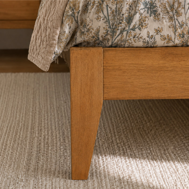 Structure de lit très grand Knighten, King, Light Walnut