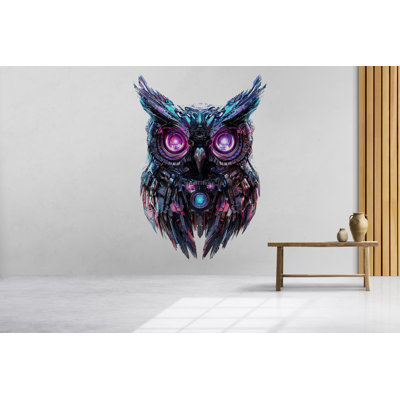 Décoration murale hibou Cyberpunk, hibou robotique, décor futuriste 362Mv