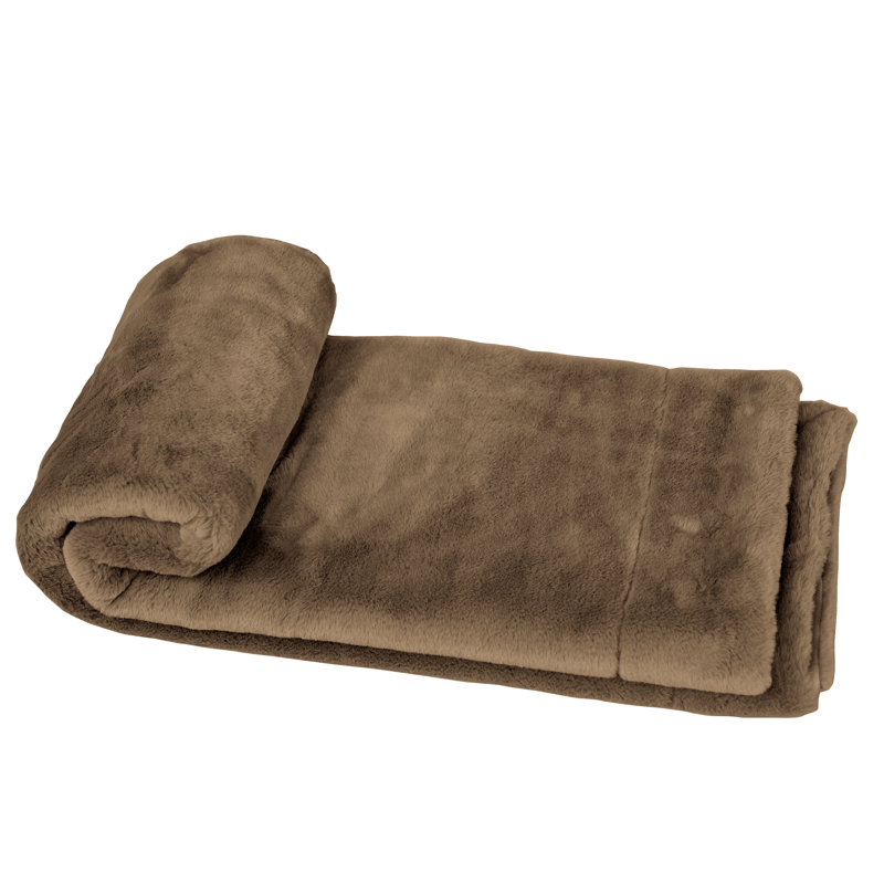 Knitted Throw Blanket, Brown